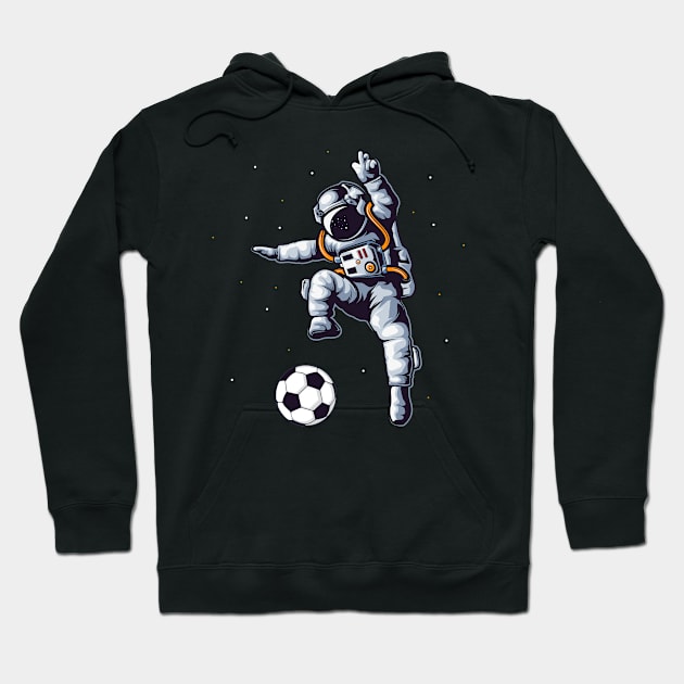 Soccer Astronaut In Space Player Fan Hoodie by Foxxy Merch